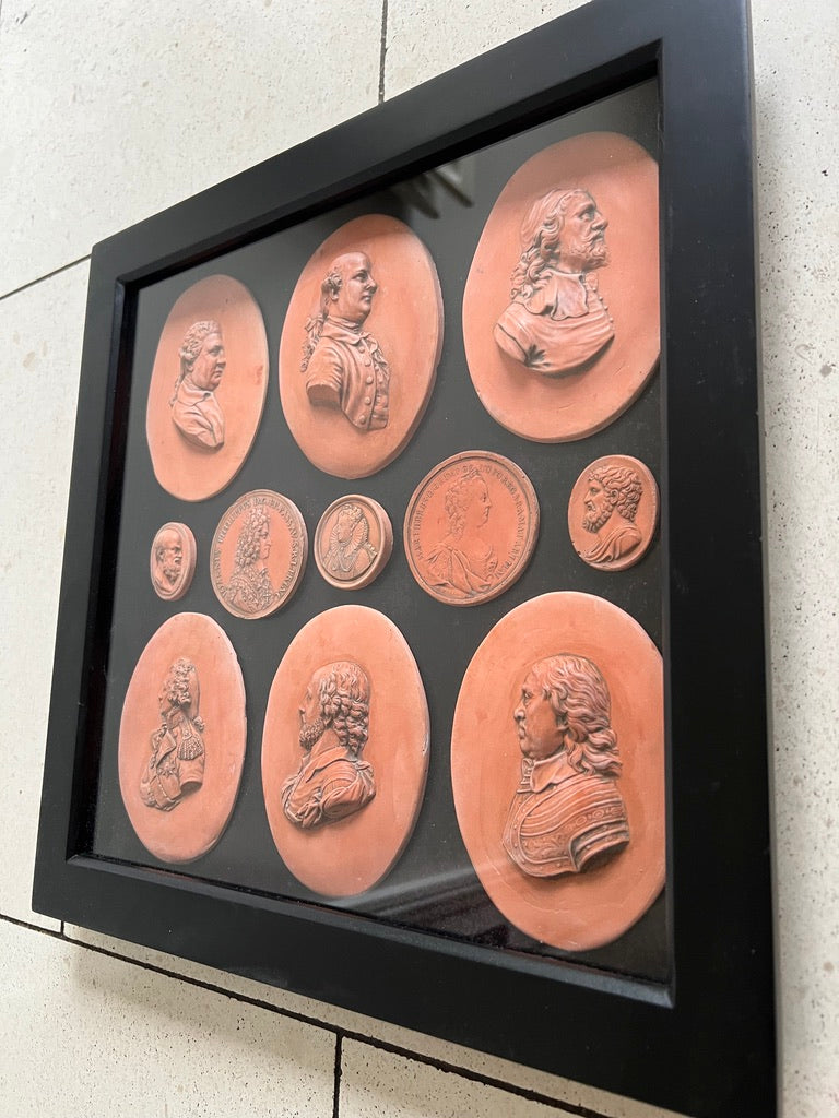 Framed Worthies And Intaglios In Terracotta..... SOLD....