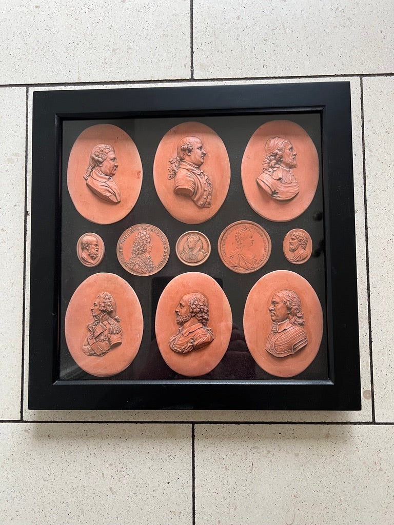 Framed Worthies And Intaglios In Terracotta..... SOLD....