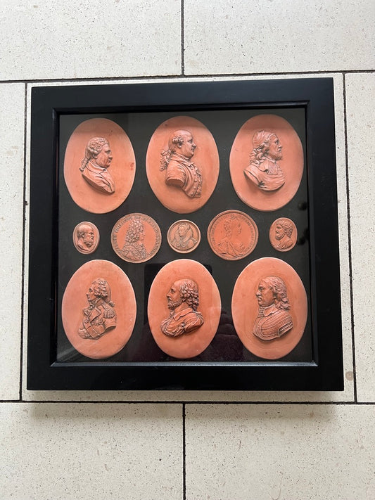 Framed Worthies And Intaglios In Terracotta..... SOLD....