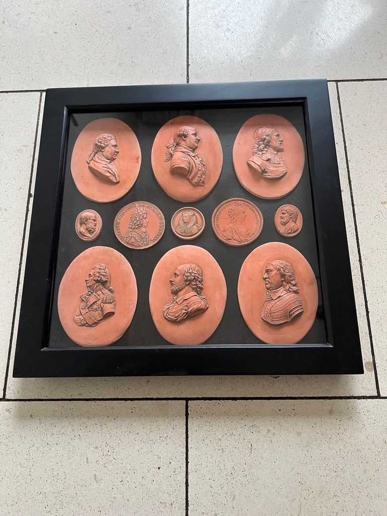 Framed Worthies And Intaglios In Terracotta..... SOLD....