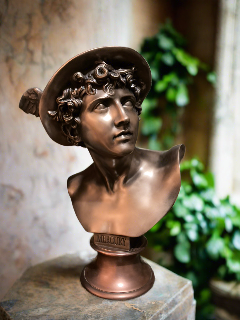 Mercury Bust In Bronze and Copper