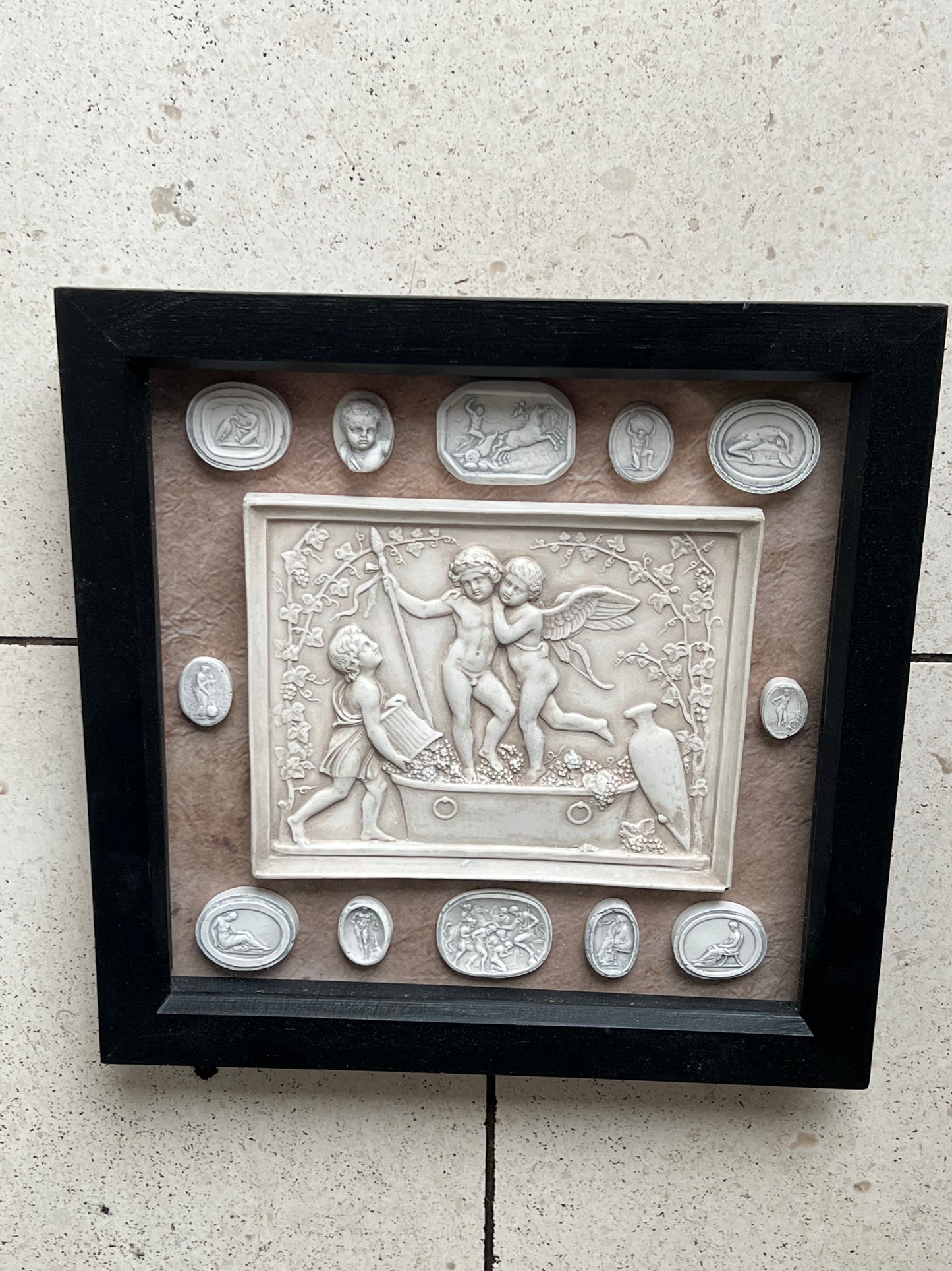 Classical Framed Plaque With Intaglios