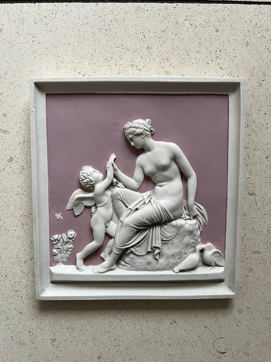 Cupid Stung By A Bee Plaque In Lilac