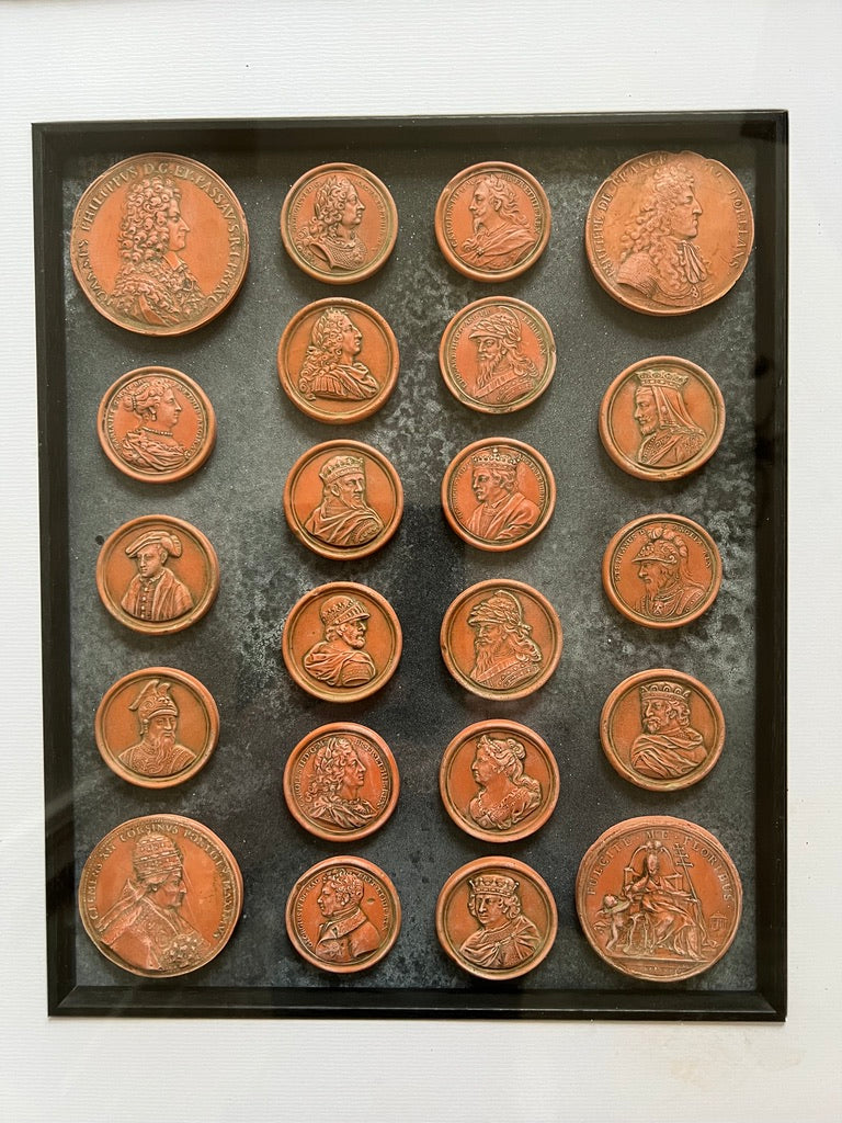 Framed Engravings of Kings And Queens In Terracotta