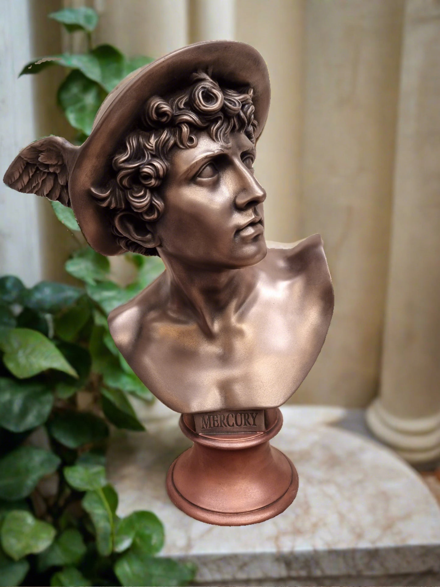 Mercury Bust In Bronze and Copper