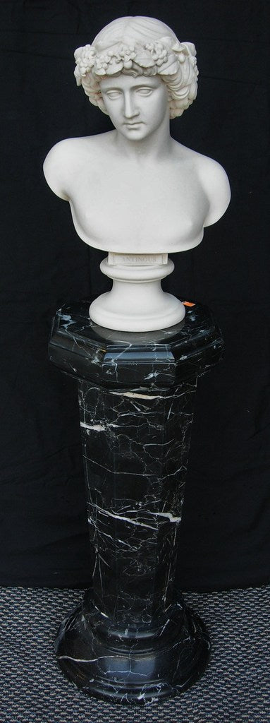 Colonne en marbre noir Marguina 65cm