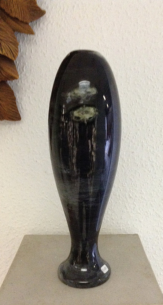 Ancient Black Marble Plug Vase.